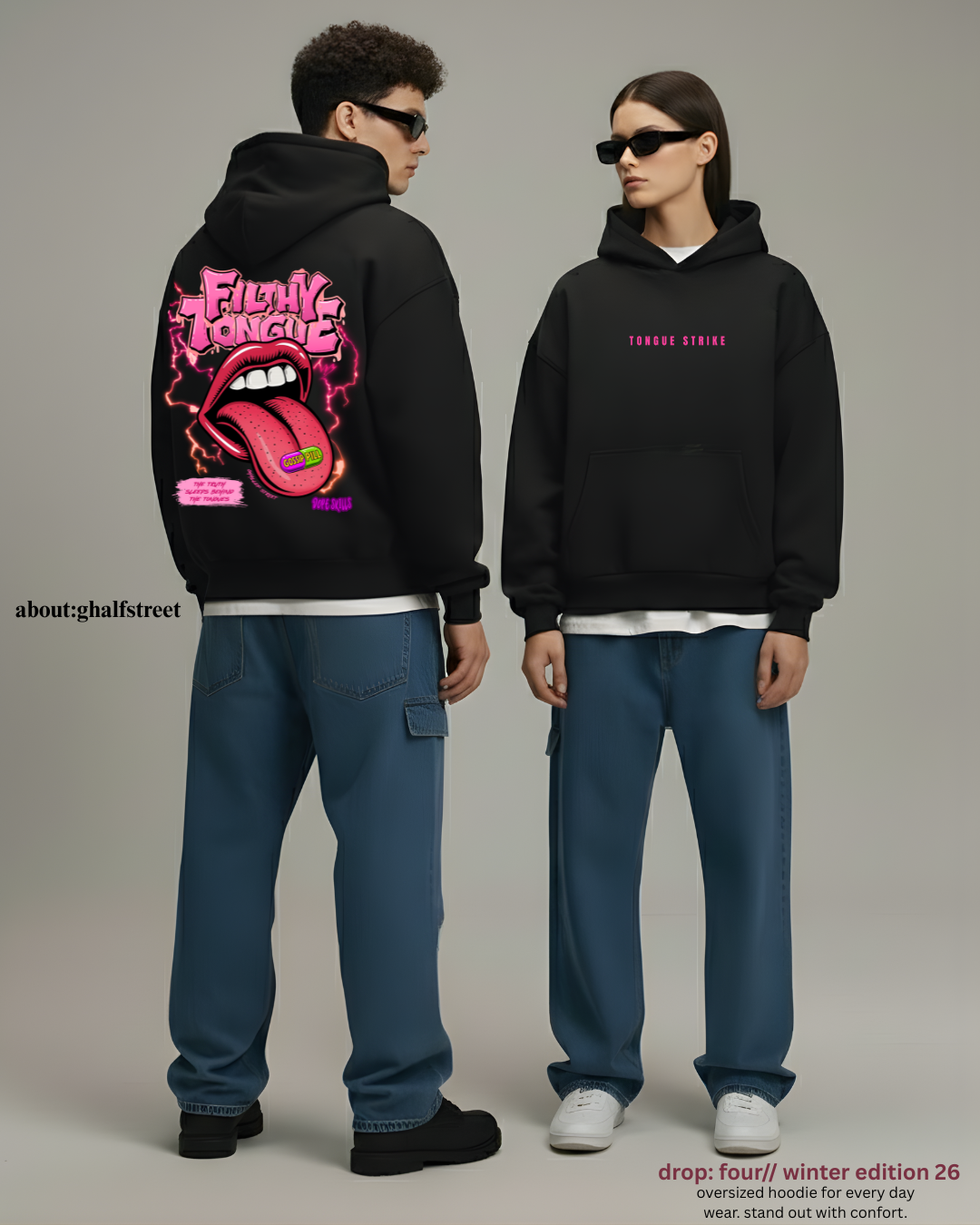 Filthy Tongue - Oversized Hoodie.